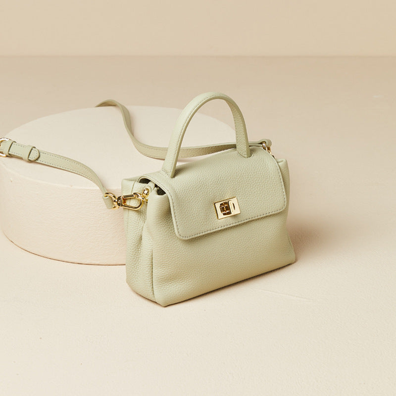 Mini sac portable en cuir de vache de première couche