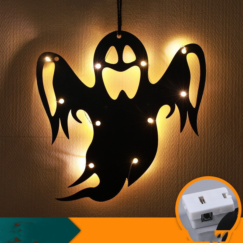 Lumières décoratives LED pour Halloween, araignée luminescente, lampe de décoration pour la maison