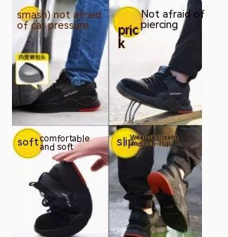 Chaussures de protection du travail pour tête en acier pour hommes, anti-impact et anti-crevaison
