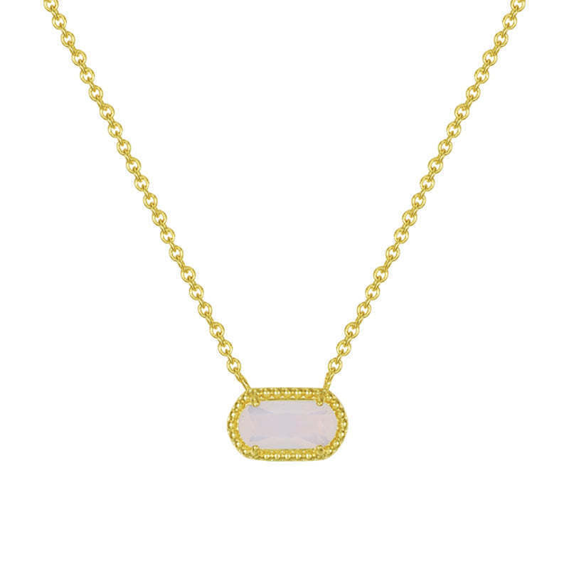 Collier ovale incrusté de turquoise à la mode