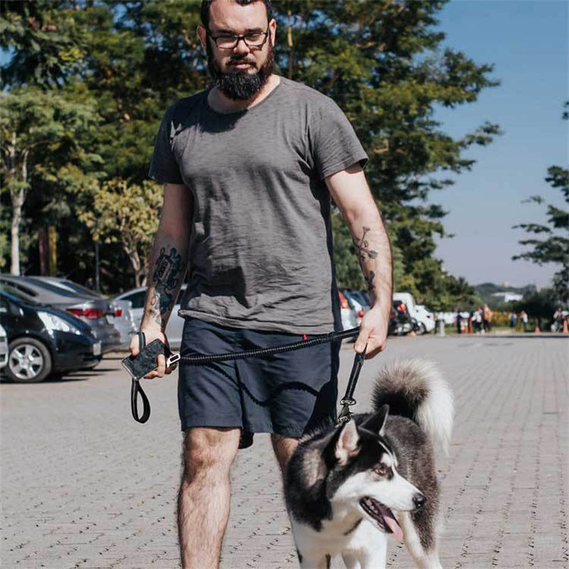 Correa para perros, correa para perros grandes, correas multifuncionales para perros medianos, correa ajustable para perros con cinturón de seguridad para automóvil, correa elástica fuerte de 4-6 pies