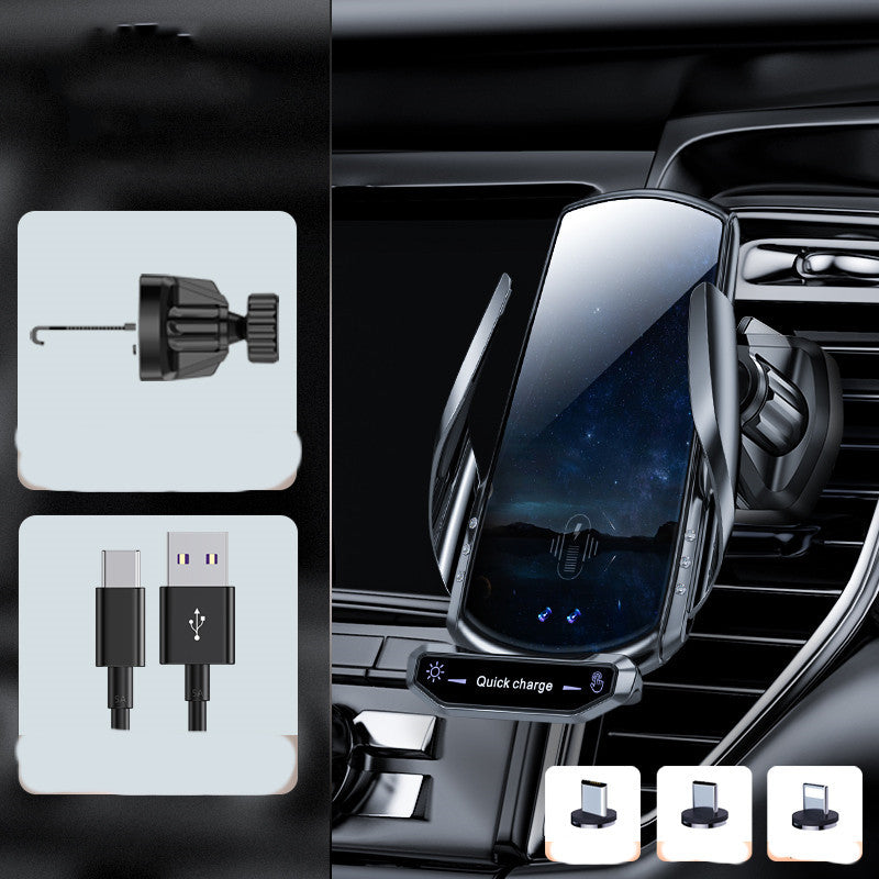 Cargador inalámbrico para coche, soporte para teléfono móvil, sensor automático