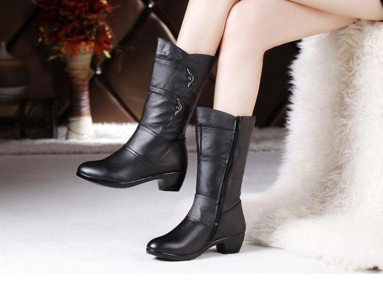 Bottes en velours rembourrées et chaudes à tête ronde pour femmes