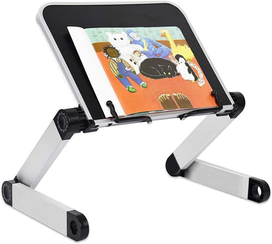Support de livre.Porte-livre Angle de hauteur réglable ergonomique avec trombones pour lire de gros manuels lourds livres de musique Tablette Cook Recette mains libres