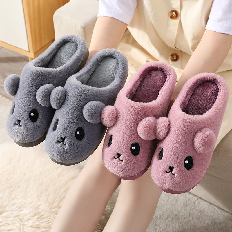Cotton Slippers Couple Autumn And Winter Cute Cartoon Home Indoor