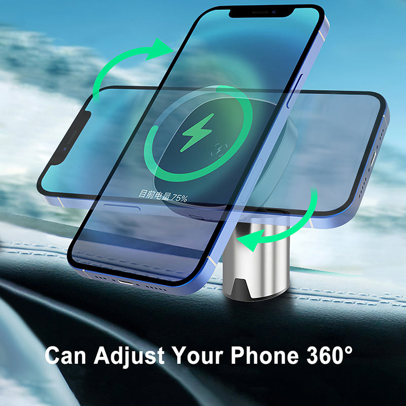 Support de téléphone portable pour voiture, chargement sans fil, magnétique