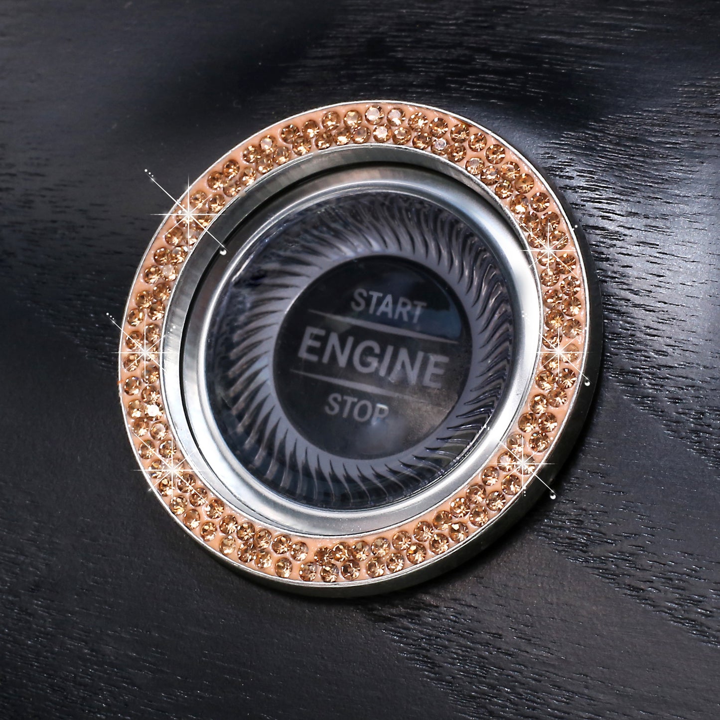 Diamond-encrusted Car One-button Start Decorative Ring  Stickers Women