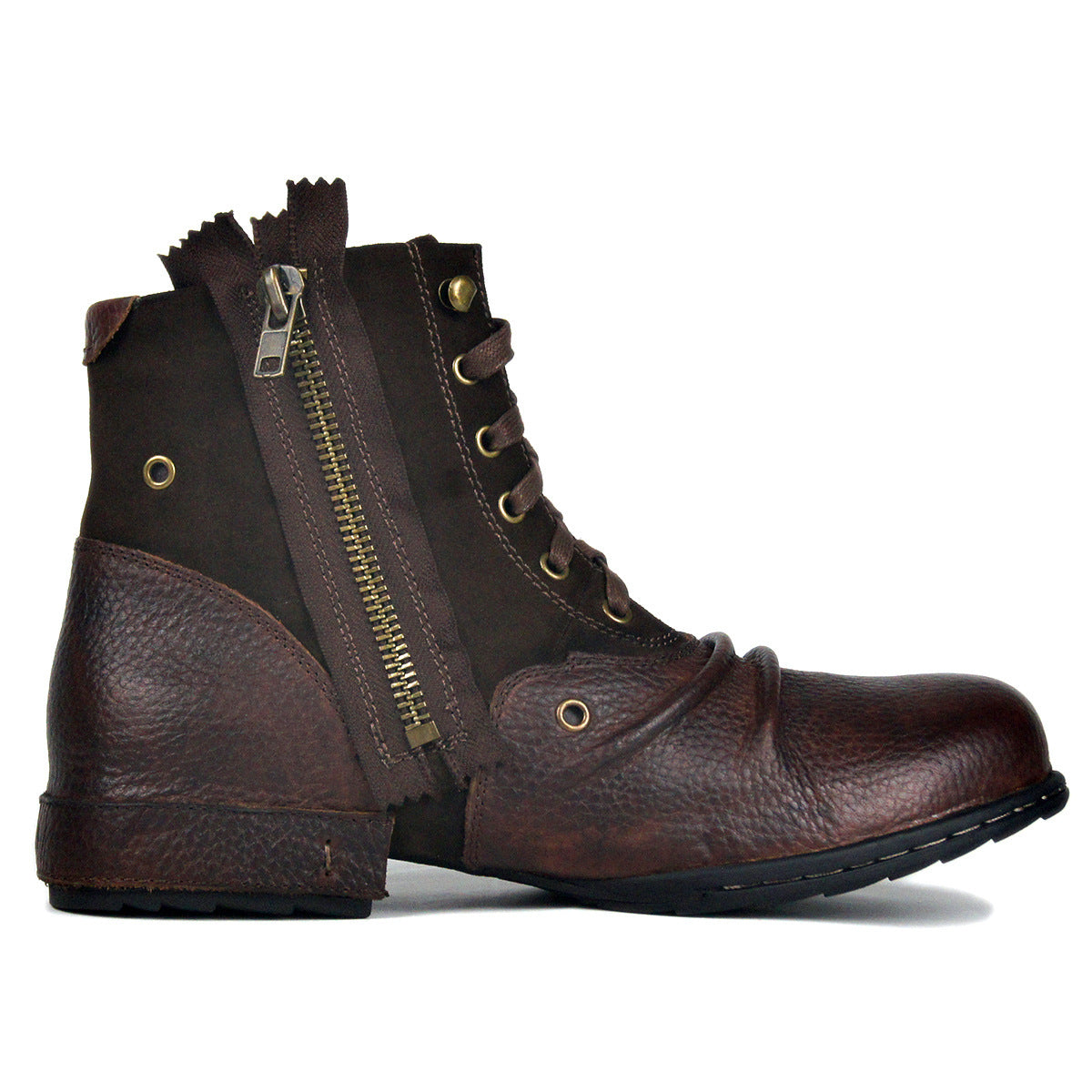 Bottes montantes en cuir pour hommes, grande taille