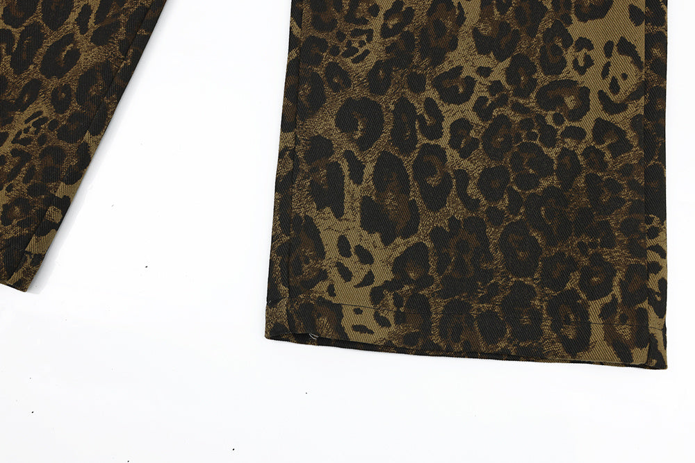 Leopard Print Casual Trousers For Men And Women