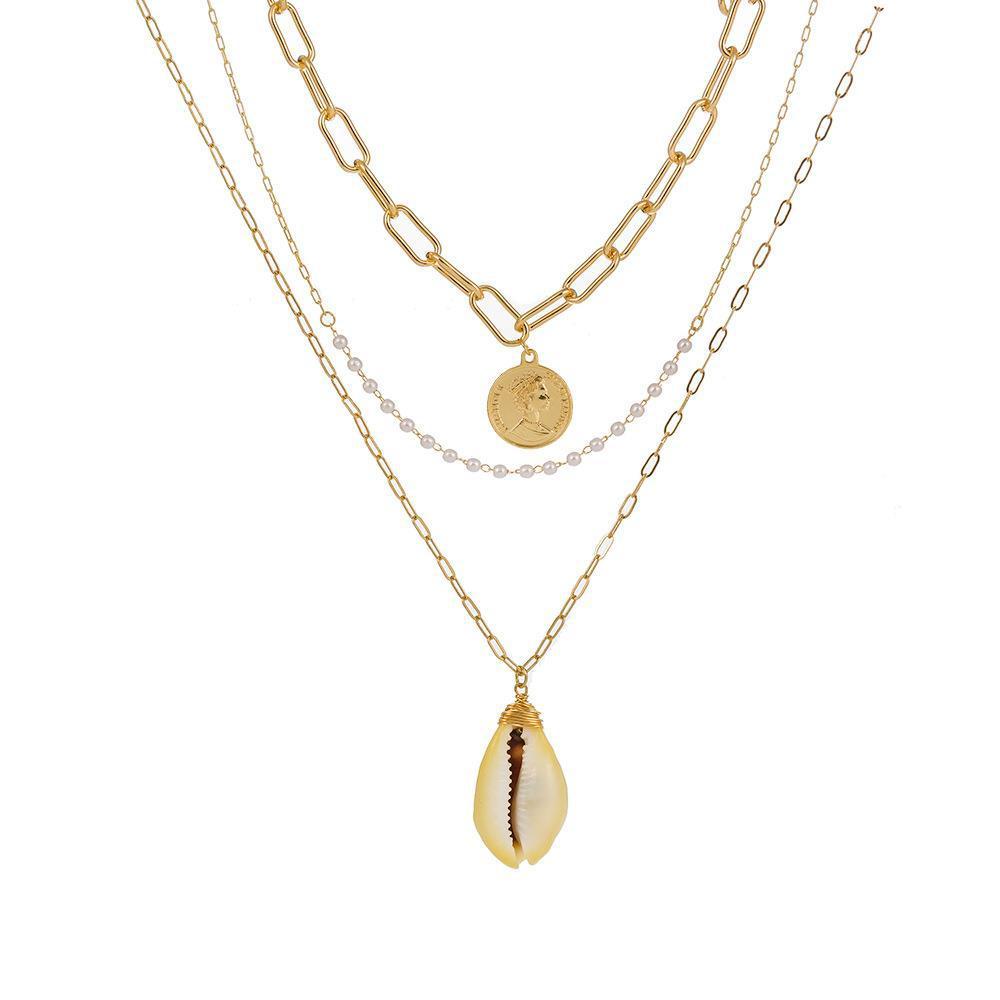 Pendentif de conque d'étoile de mer de coquille de perle de mode
