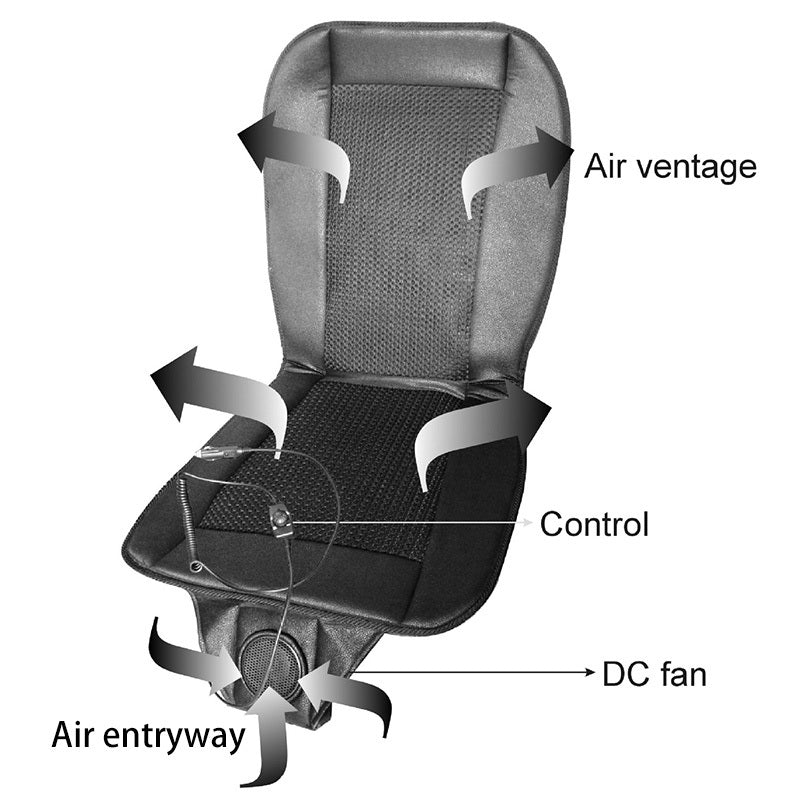 Black And Gray Car Cool Seat Cushion