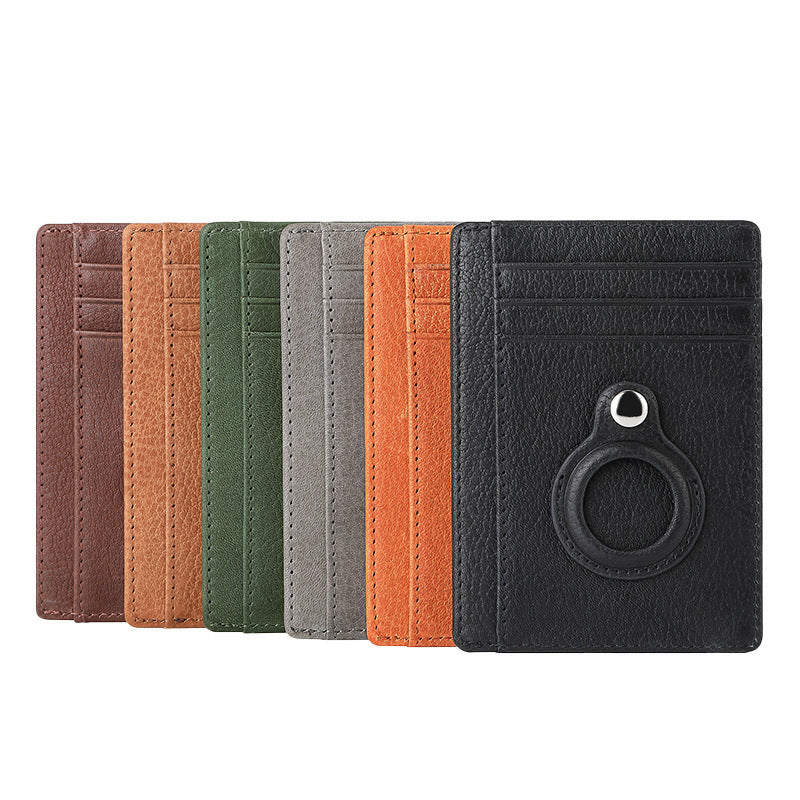 Cartera con tarjetero multifuncional de piel de vaca de primera capa para hombre