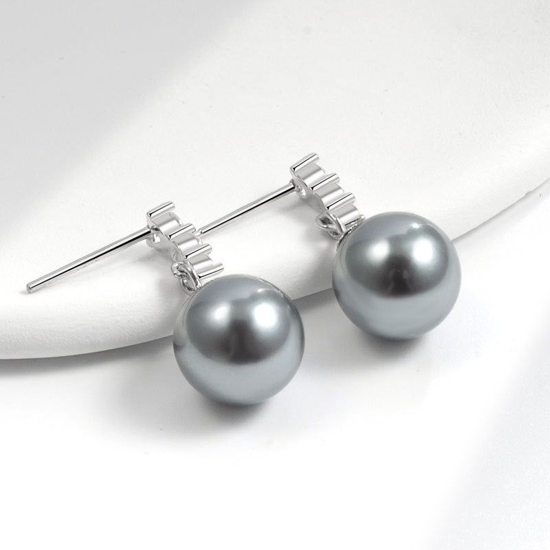 Petites boucles d'oreilles en perles de diamant brillantes pour femmes