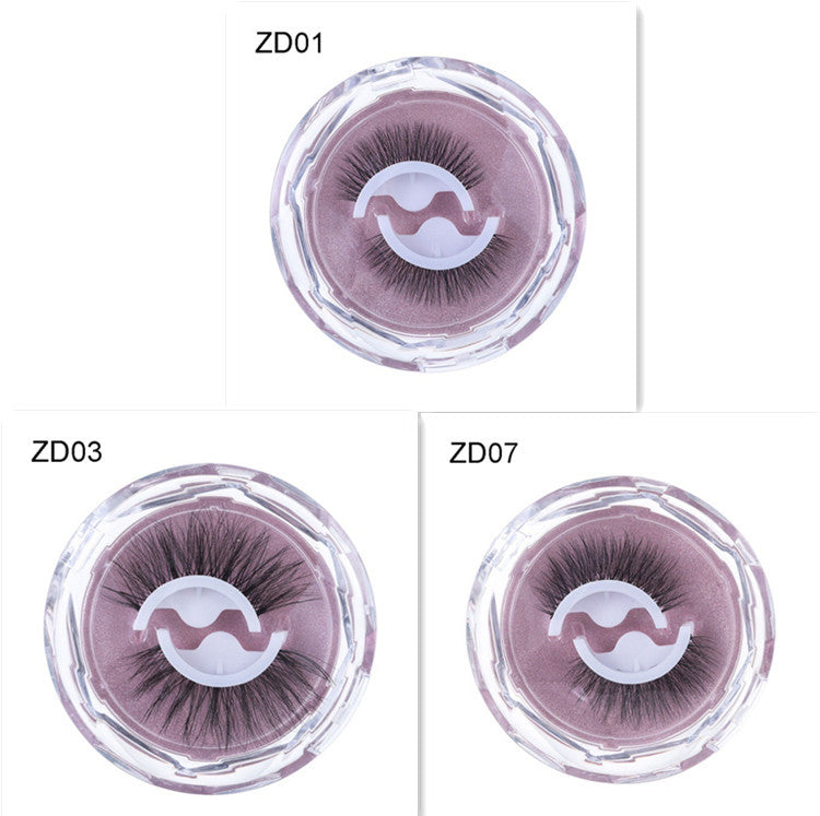 Pestañas autoadhesivas reutilizables sin pegamento con rizo natural
