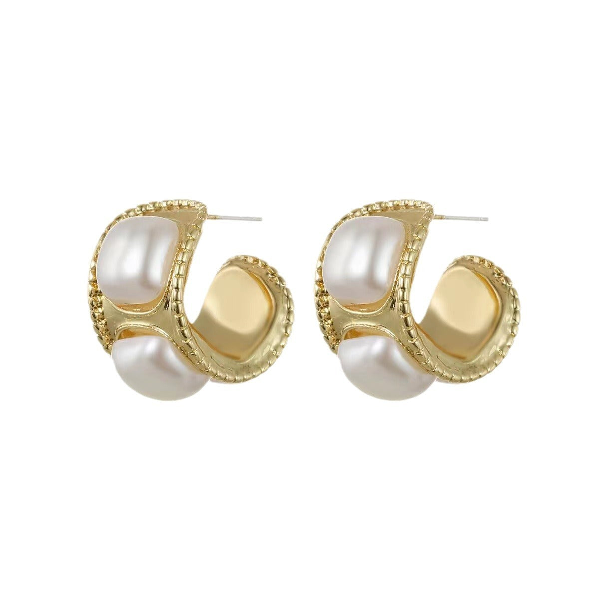 Boucles d'oreilles en forme de C de Style français pour femmes, Design perle