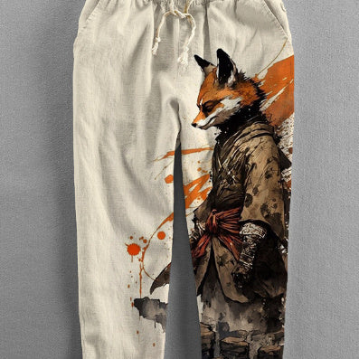 Men's Loose Casual Straight-leg 3D Printed High Waist Wide Leg Pants