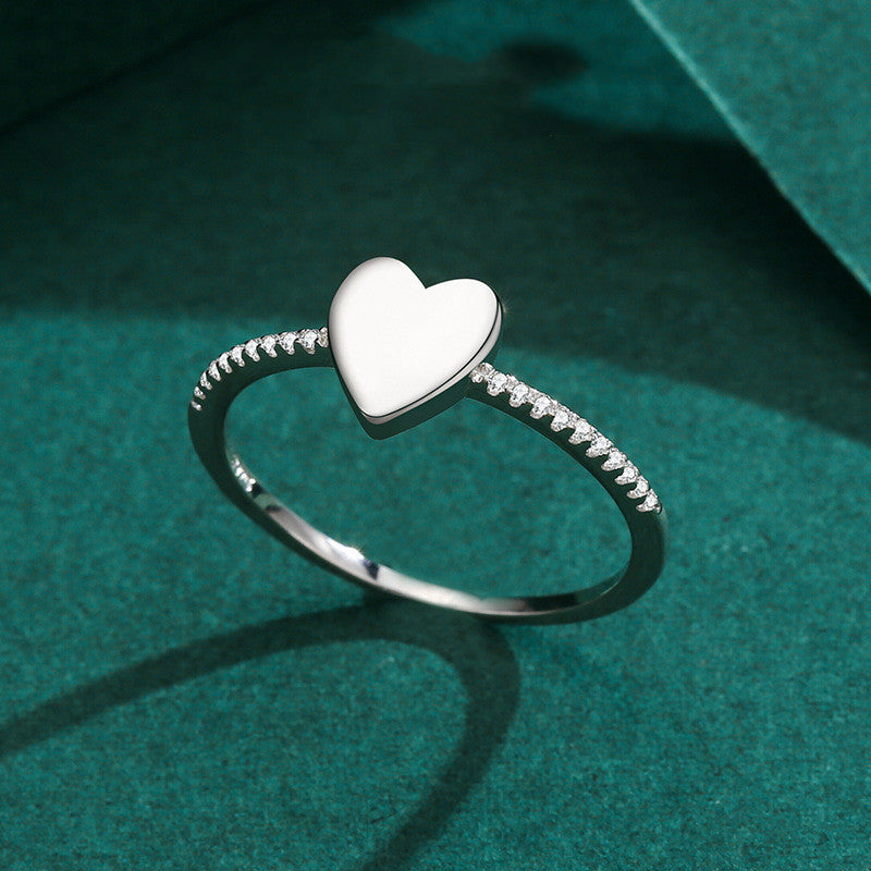 Women's Special-interest Design S925 Sterling Silver Heart-shaped Ring