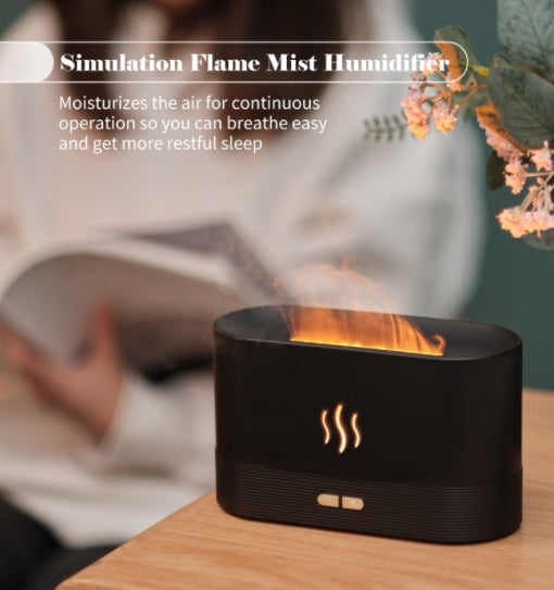 Diffuseur d'arôme avec humidificateur de brume légère de flamme, diffuseur d'aromathérapie avec Protection d'arrêt automatique sans eau pour Spa, maison, Yoga, bureau