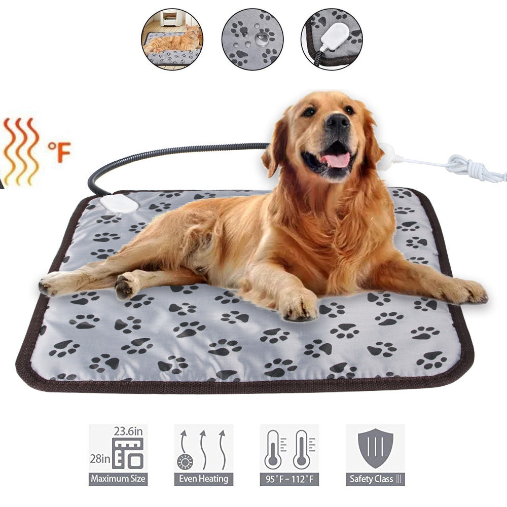 Coussin chauffant pour animaux de compagnie pour chien chat tapis chauffant intérieur électrique étanche chien coussin chauffant avec cordon résistant à la mastication hiver couverture pour animaux de compagnie plus chaud