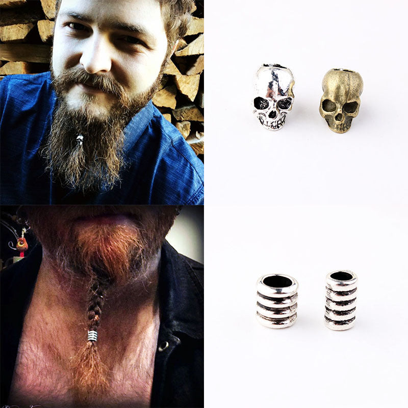 Anneau de barbe décoratif tête de mort