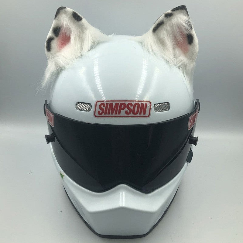 Casque ornements oreilles de chat oreilles de bête moto vélo électrique femme