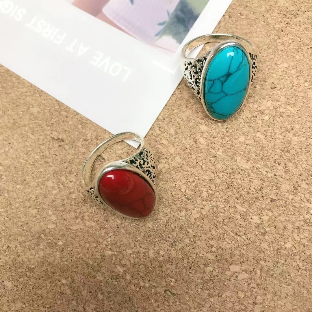 Nouvelle bague en argent antique européenne et américaine