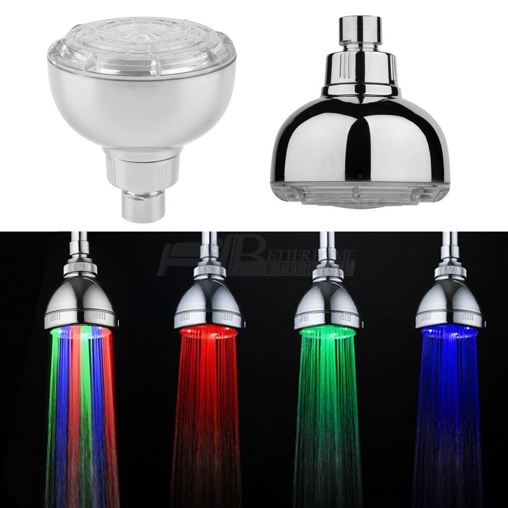 Romántico cabezal de ducha LED presurizado ahorro de agua ajustable 7 colores cabezal de ducha LED Facut hogar baño LED ducha rociador