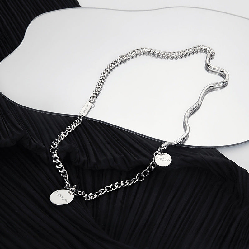 Collier en acier titane pour hommes de style coréen Ins