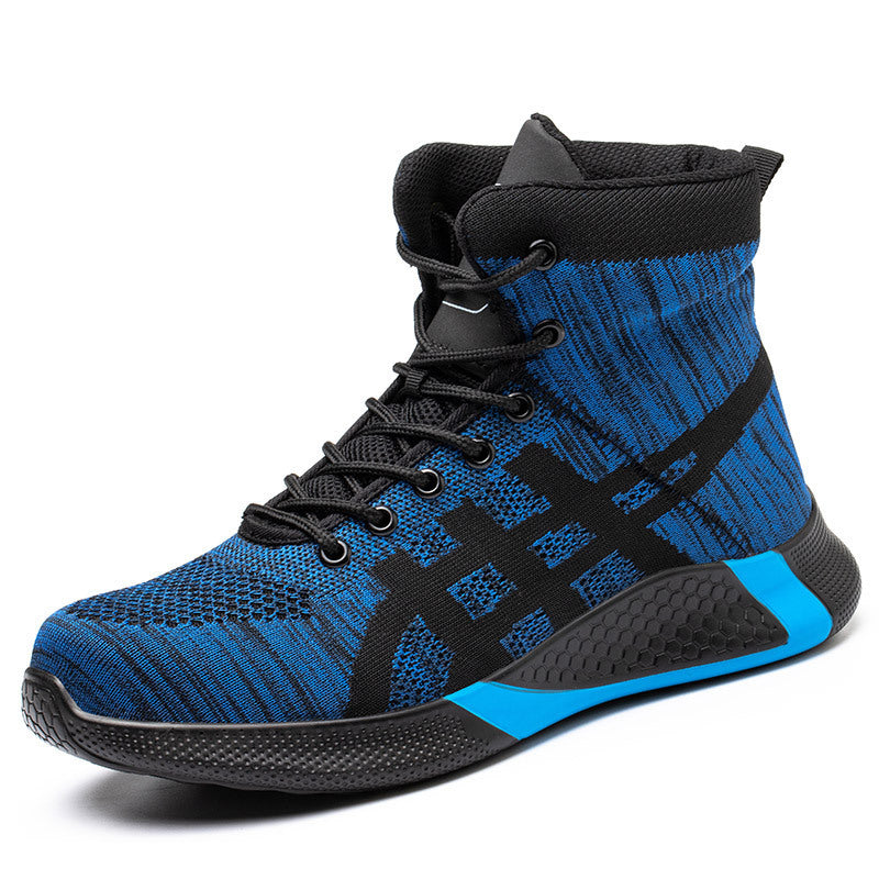 Bottes d'hiver en peluche pour hommes, chaussures de Protection Anti-écrasement et Anti-perforation, chaussures de sécurité chaudes, épaisses et respirantes à lacets