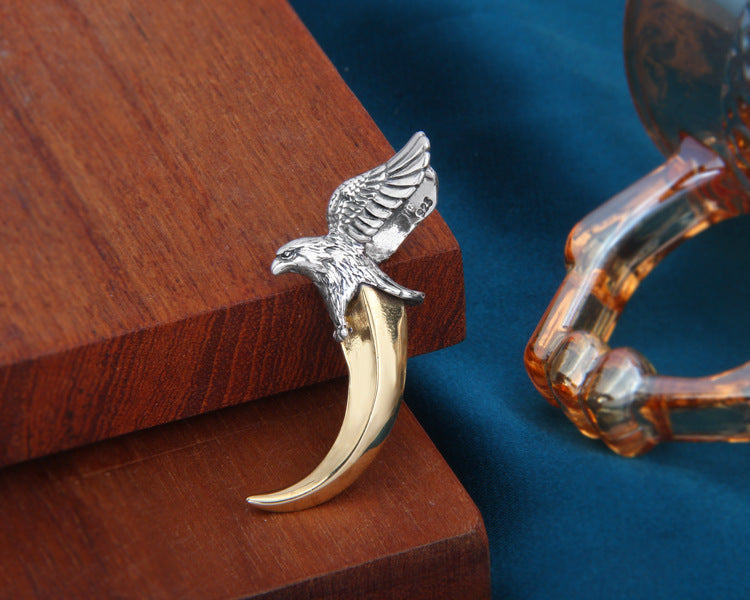 S925 Sterling Silver Eagle Claw Pendant Punk