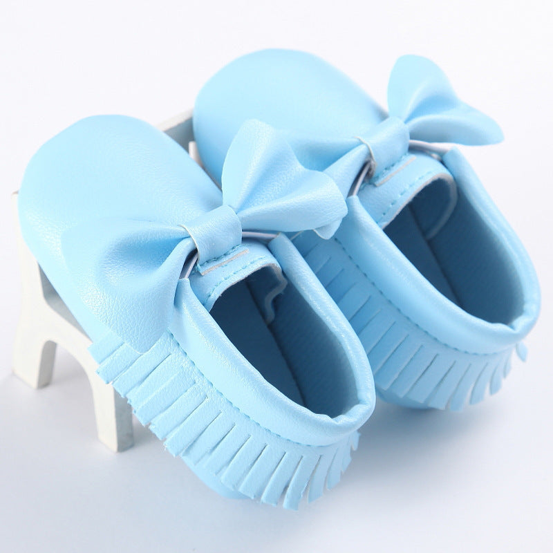Printemps et automne nouveau 0-1 ans garçons et filles bébé chaussures gland Pu bas antidérapant décontracté bébé chaussures