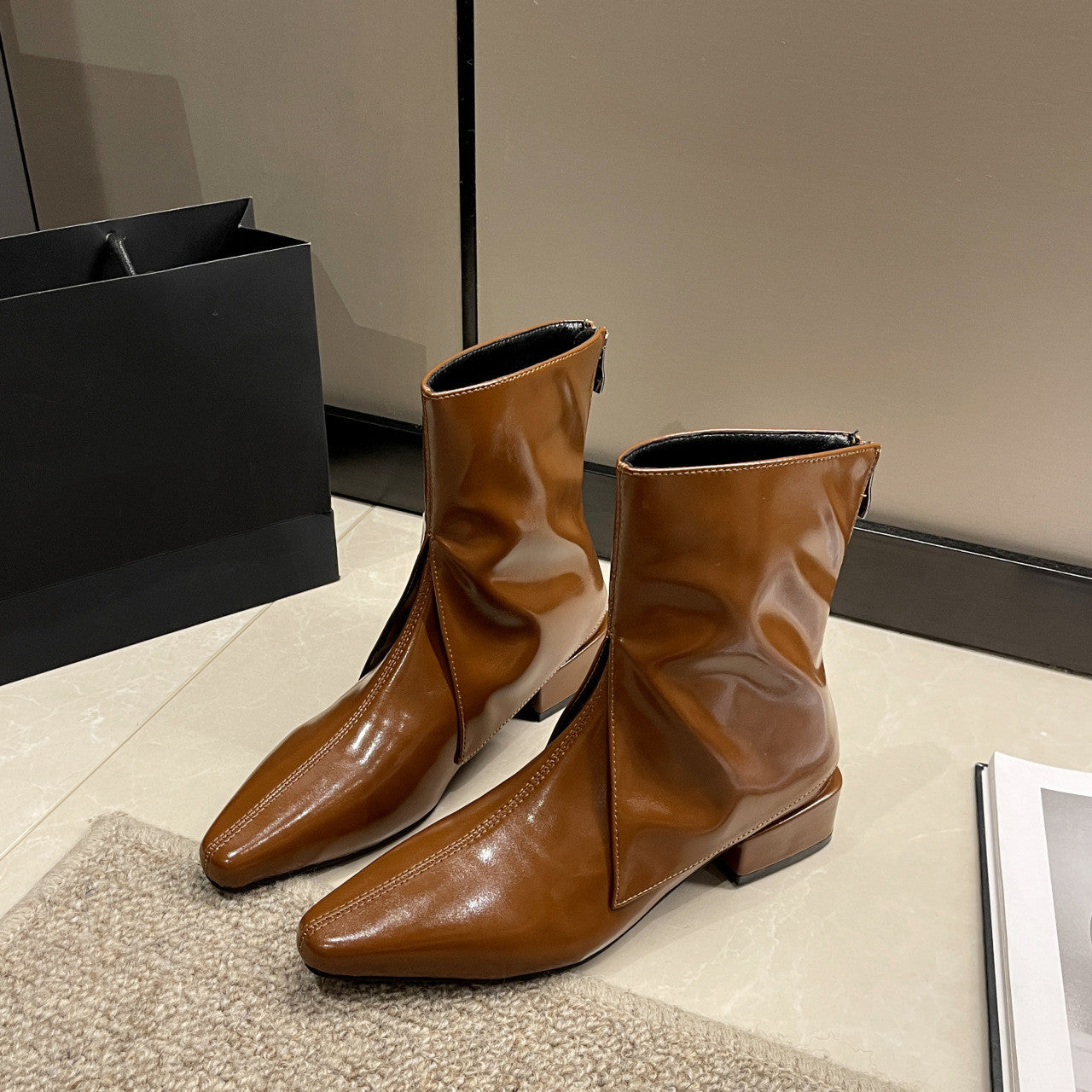 Bottes à talons épais pour femmes, tempérament de mode