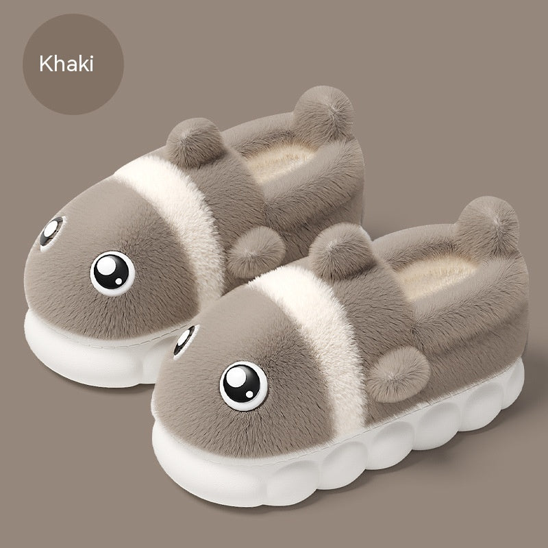 Zapatillas de algodón de terciopelo cálido para el hogar antideslizantes de moda para hombre