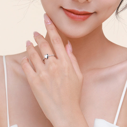 Women's Special-interest Design S925 Sterling Silver Heart-shaped Ring