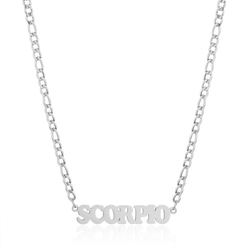 New 304 Stainless Steel 18K Gold Simple Twelve Constellations Necklace