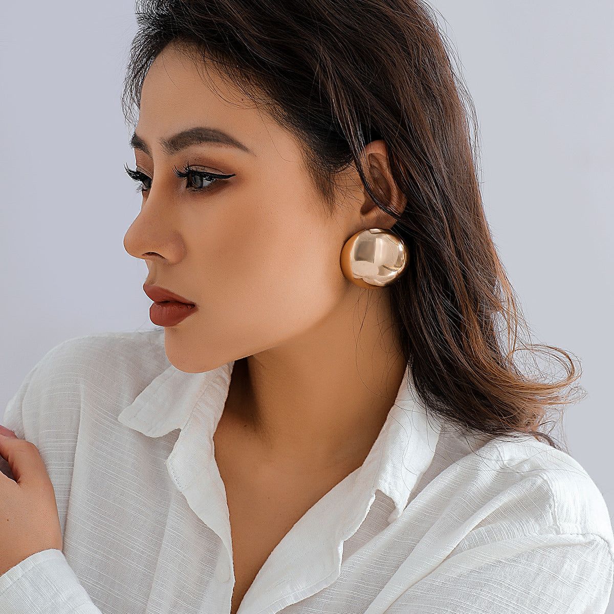 Pendientes de botón de moda de moda hip-hop de metal punk