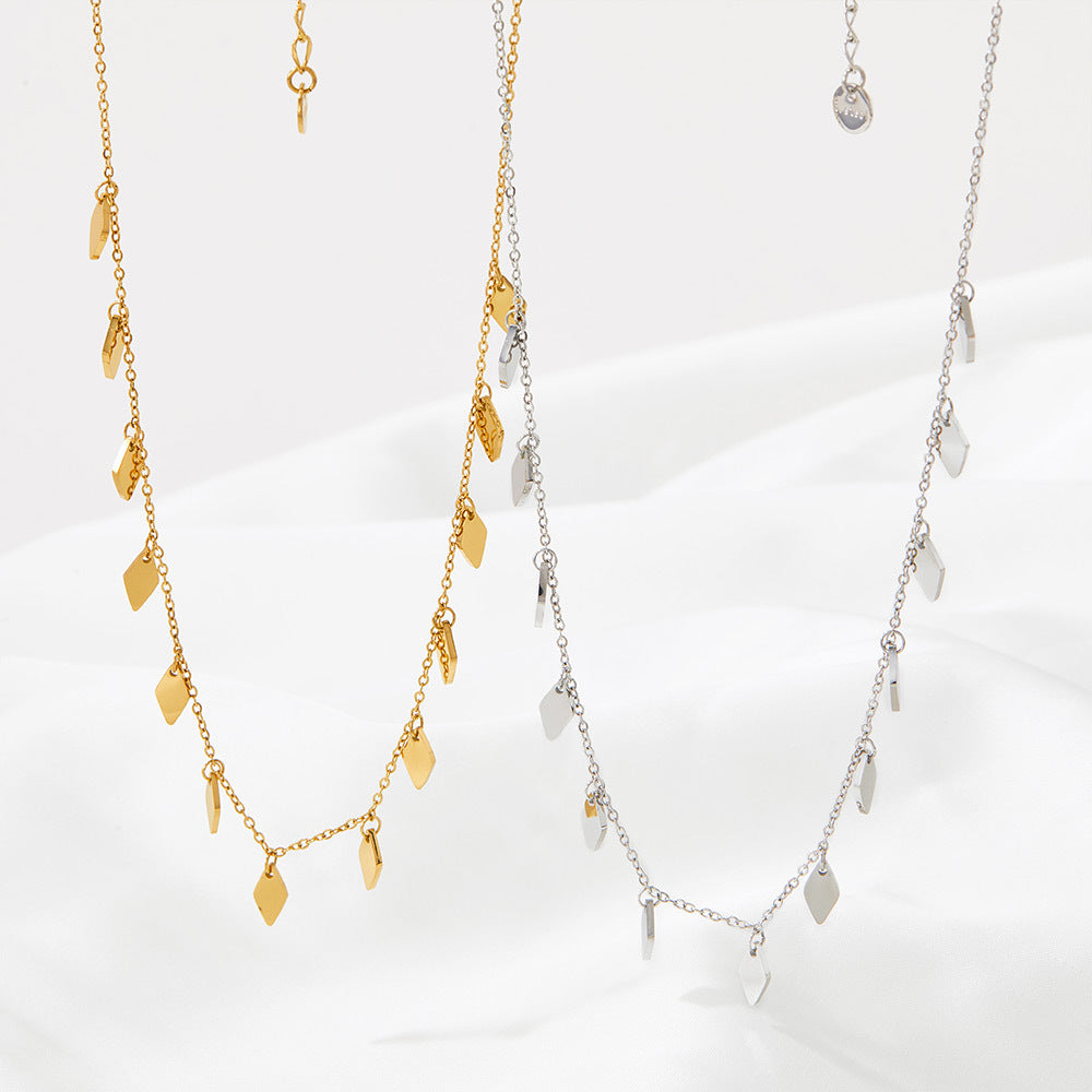 Diamond-shaped Sequins Clavicle Chain Female
