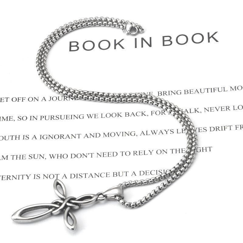 Collier pendentif croix celtique irlandaise en acier inoxydable, accessoires en titane