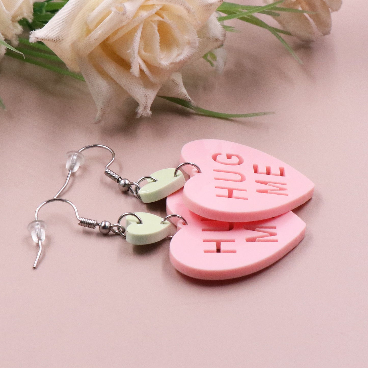 Mode amour lettre saint valentin cadeau mignon acrylique boucles d'oreilles bijoux