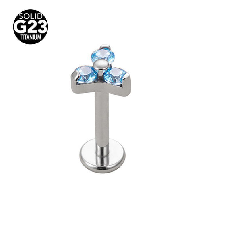 Pack de bougainvilliers spectabilis en titane incrusté de Zircon, clou d'oreille en os, Piercing pour le corps humain