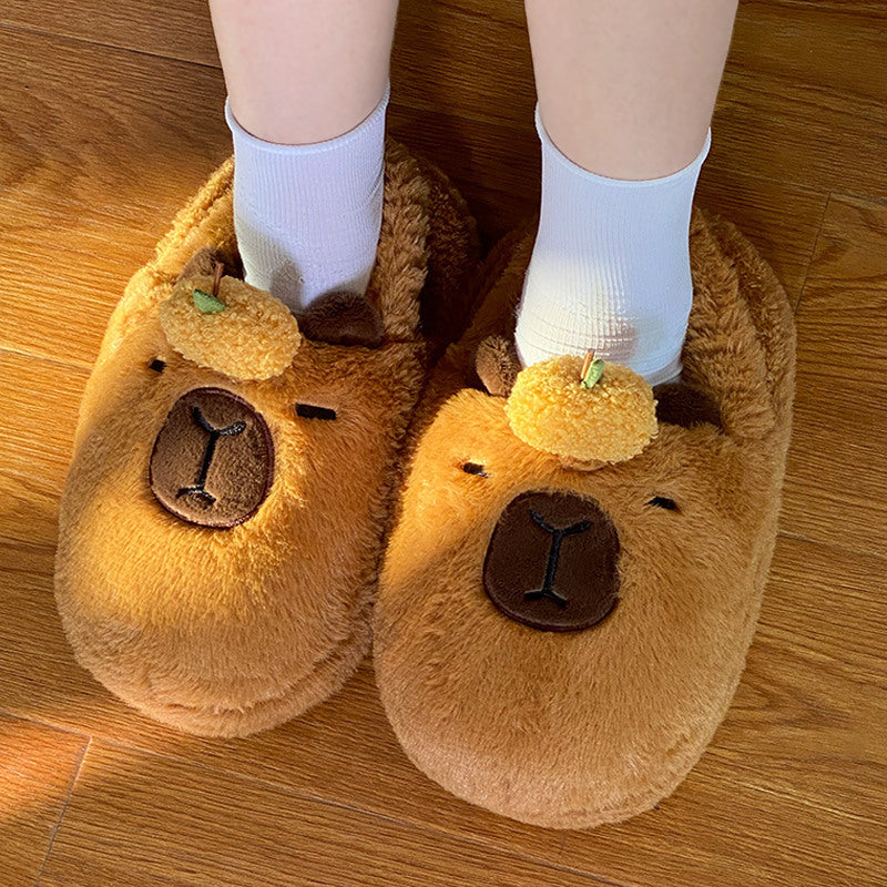Stabilité émotionnelle Capybara peluche pantoufles hiver maison