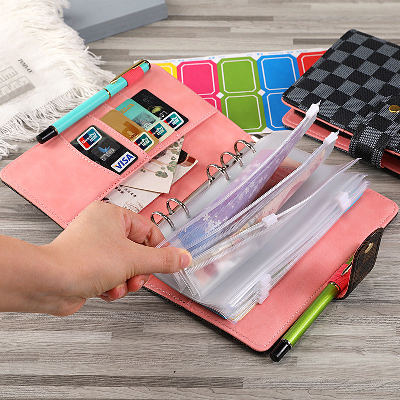 Cuaderno a cuadros con cubierta de cuero de hojas sueltas Makaron