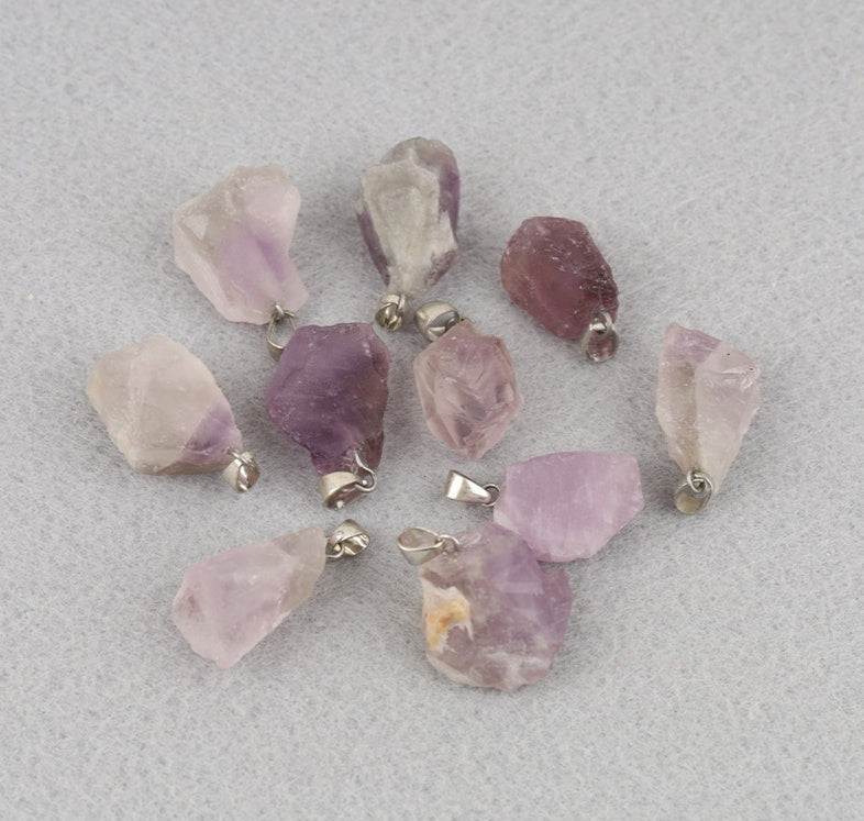 Colgante de piedra de cristal de color natural del arco iris