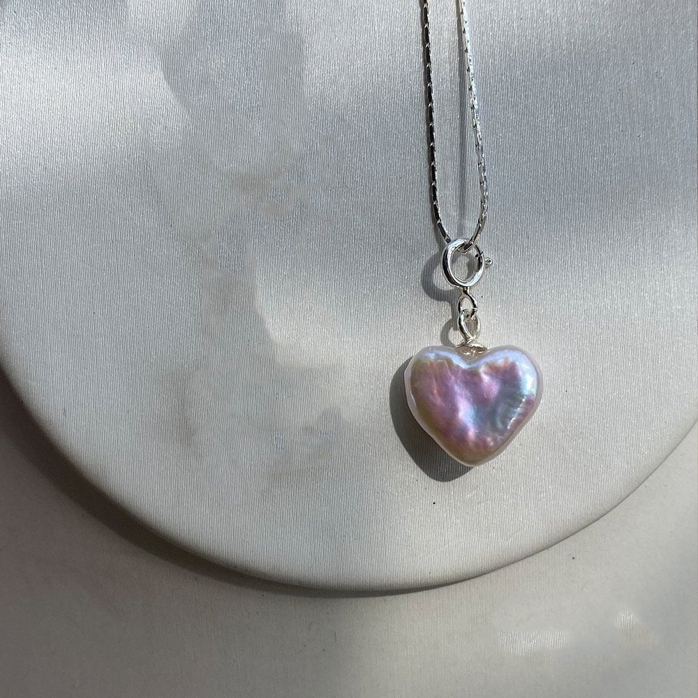 Collier Simple Etoiles Coeur Perle d'Eau Douce