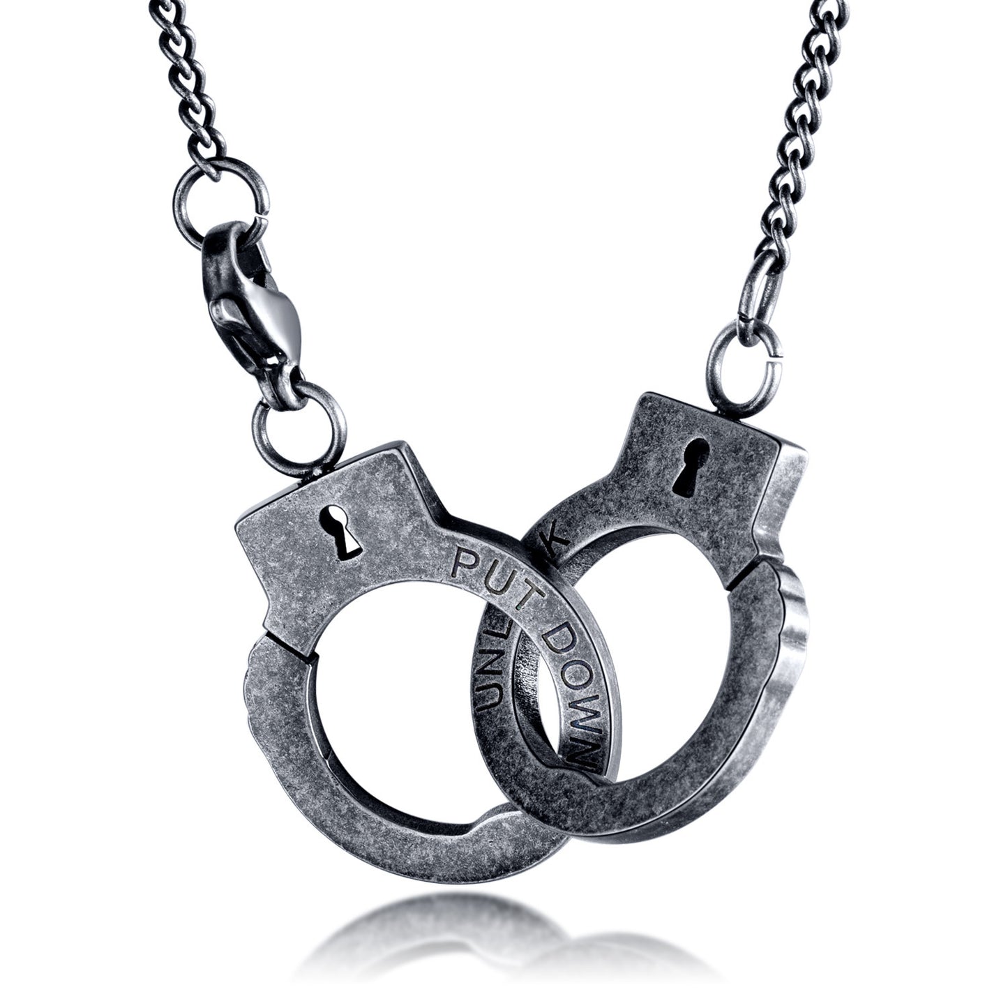 Menottes de Style créatif, collier en acier titane, accessoires pendentif Hip Hop en acier inoxydable pour hommes
