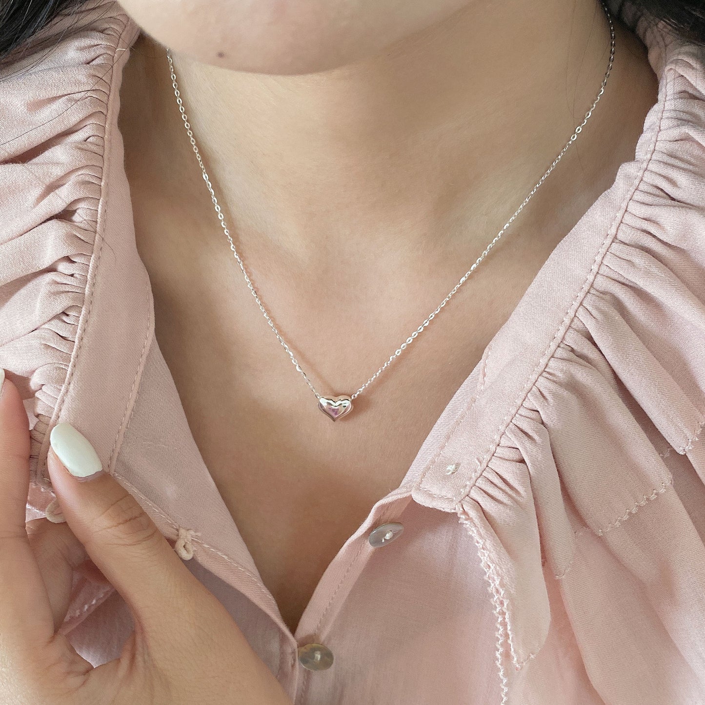 Women's Fashion Personality Sterling Silver Love Pendant Necklace