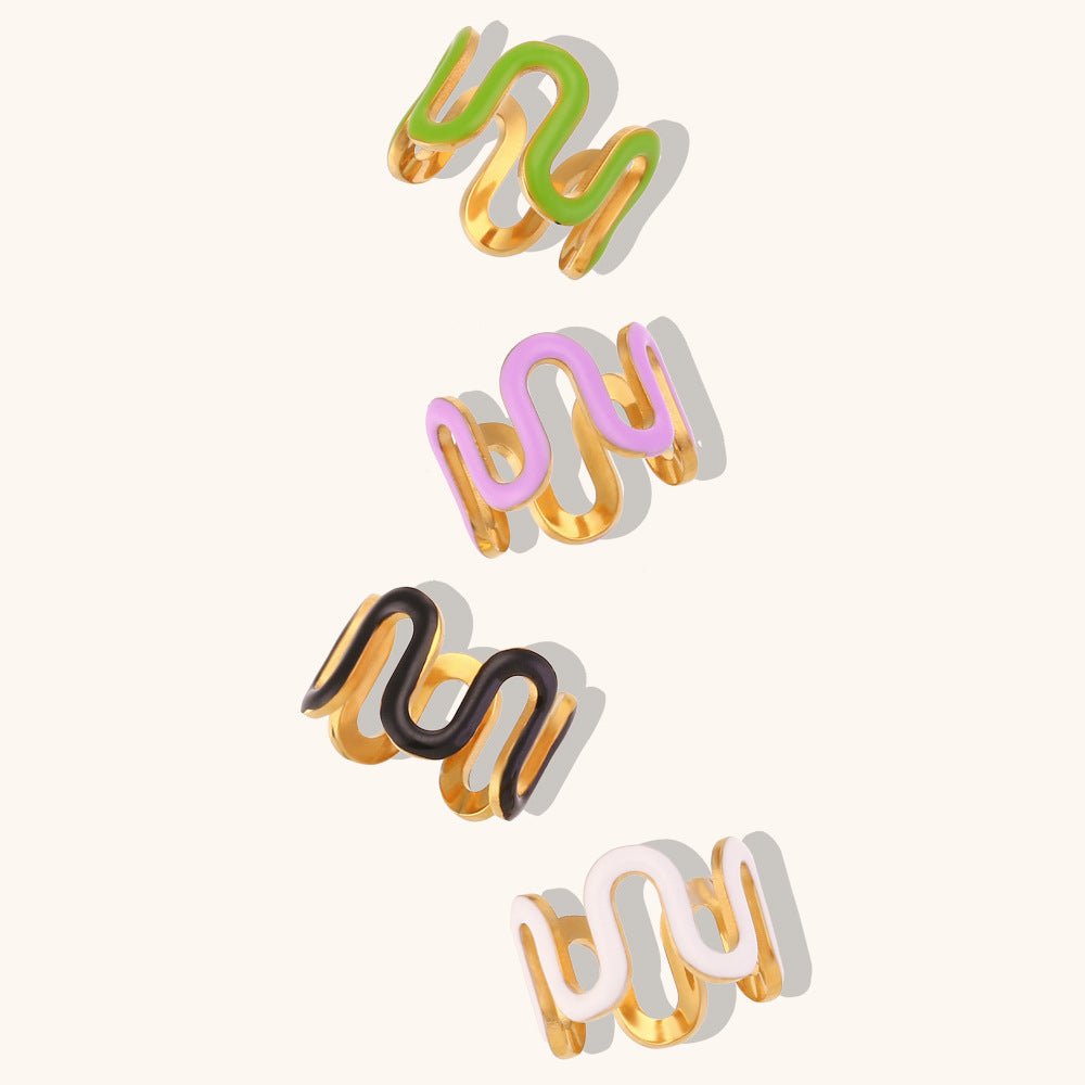 Simple Color Dripping Oil Fashion Ring