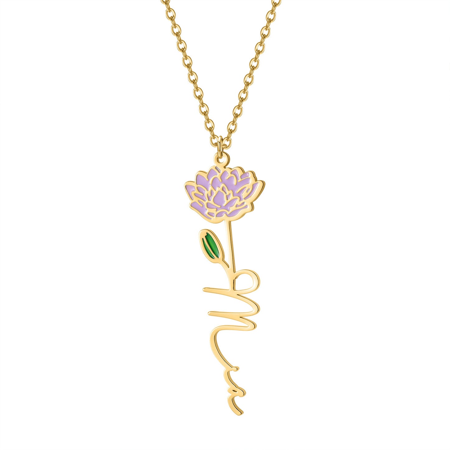 Collier en métal en acier inoxydable, couleur titane, fleur de décembre, bricolage