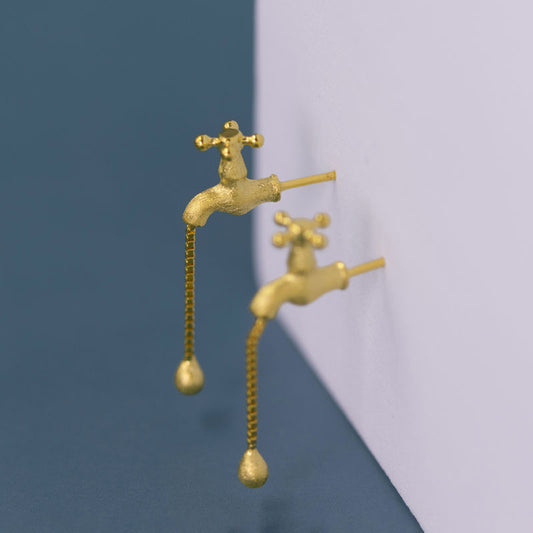 Inspiration Source Fun Faucet Personalidad Stud Pendientes Moda Creativa Y Elegante Ins