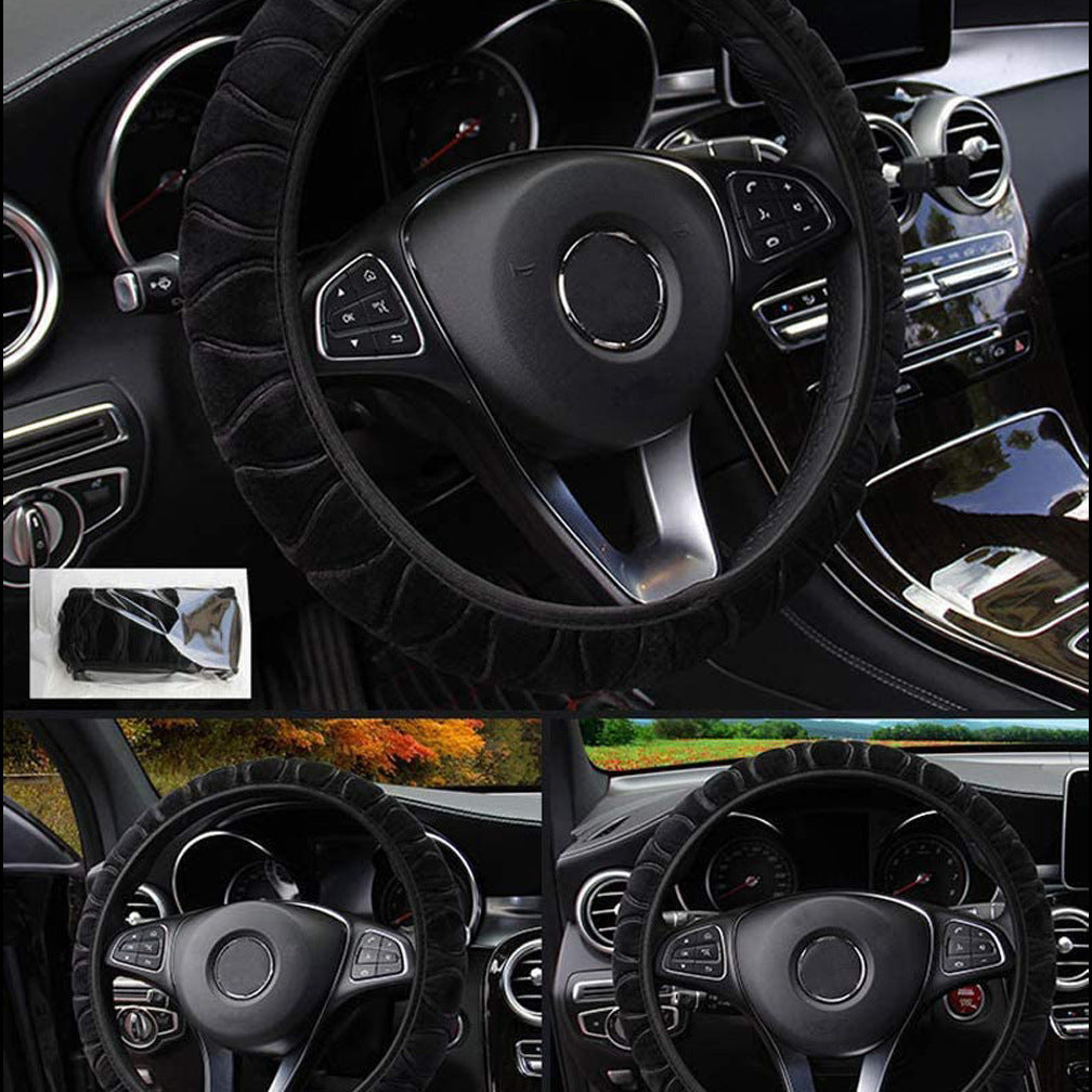 Winter Short Plush Warmth Steering Wheel Non Slip Cover